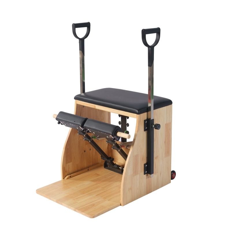 Pilates Chair Wunda - ヨガ＆ピラティススタジオ用カスタム商業用オーク材ウンダチェア、ステンレススチール製スプリング調整機能付き、身体の健康のために