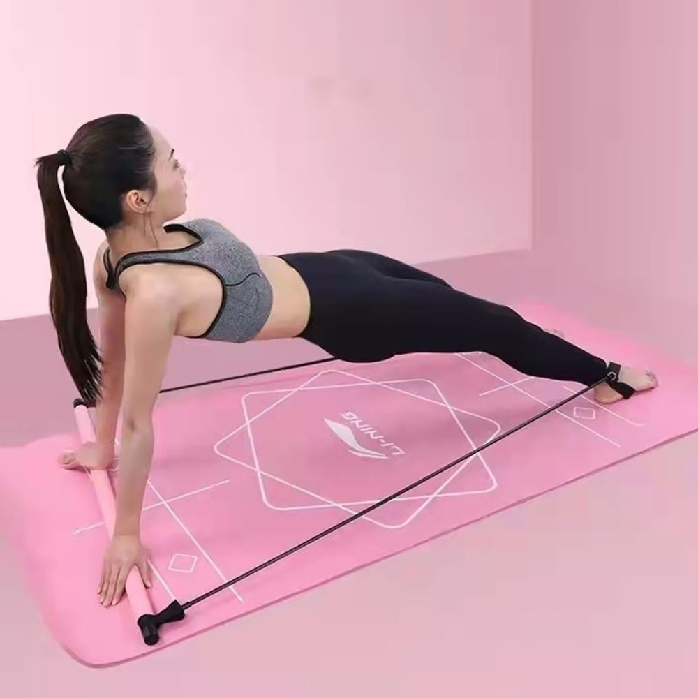 Pilates Yoga Barı - 弾性ピラティスバー フィットネススティック ヨガ器具 ペダルエクササイザー ロッド型調整可能エクササイズスティック ジム