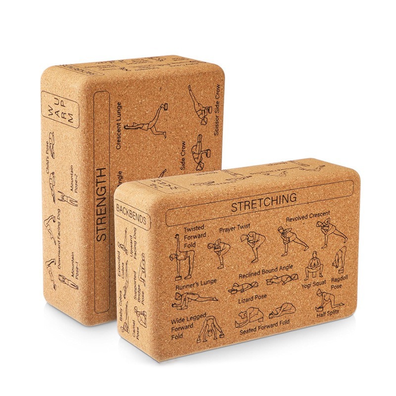 Yoga Block Cork - 高密度天然コルクヨガブロック、初心者向けヨガダンス姿勢トレーニング用バランス練習ブロック