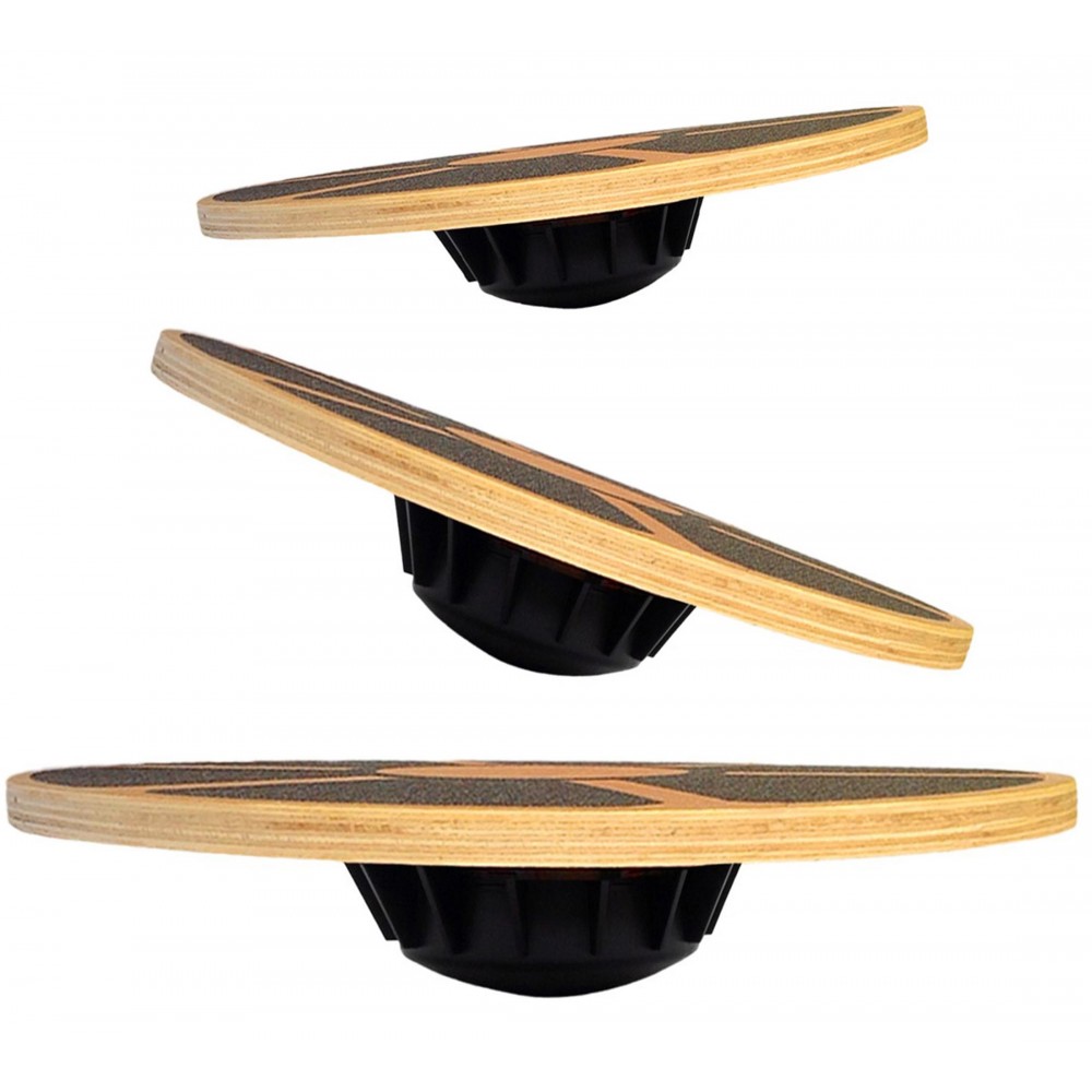 Balance Board Wobble - 滑り止め木製バランスボード 40cm - リハビリプロ エクササイズトレーニング バランストレーニング
