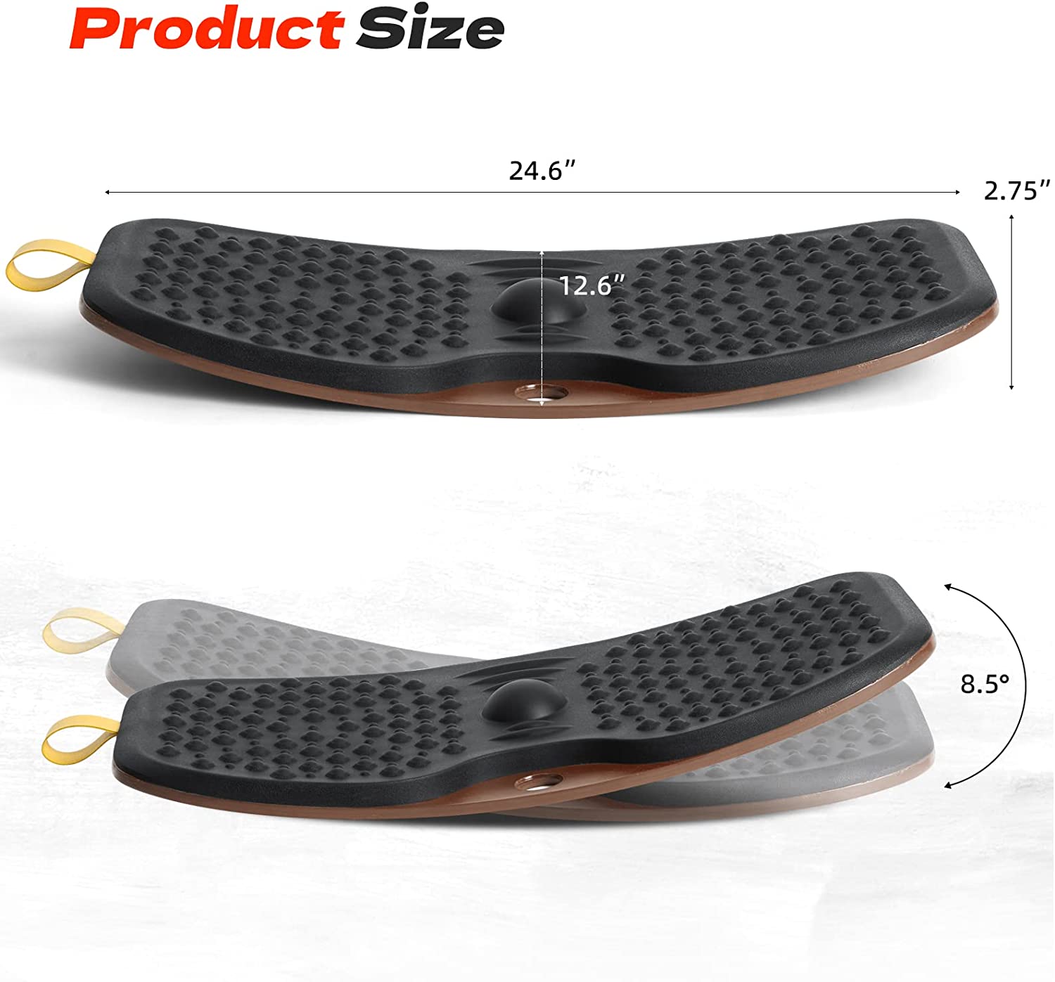 Balance Board Wobble - 立ち仕事用デスクマット、抗疲労バー付き木製バランスボード、人間工学に基づいたデザイン、快適フロアマット