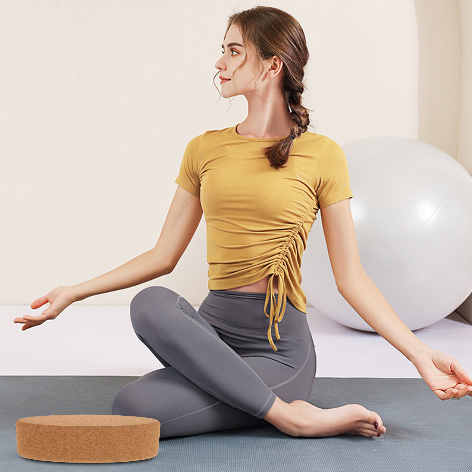 楕円形のコルクヨガブロック、プレミアム高密度天然素材、深いス - Yoga Block Cork のレビューと価格