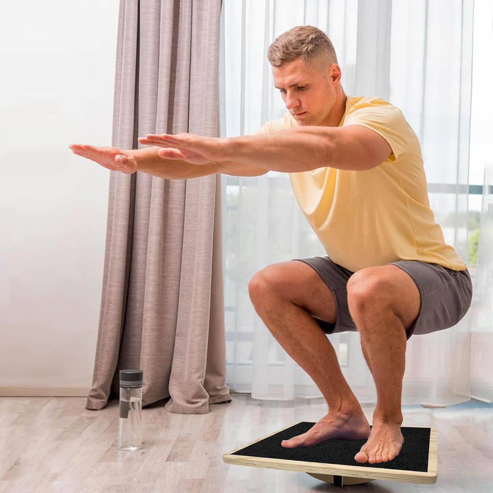 木製バランスボード 滑り止め付き ポータブルコアトレーナー  - Balance Board Wobble のレビューと価格
