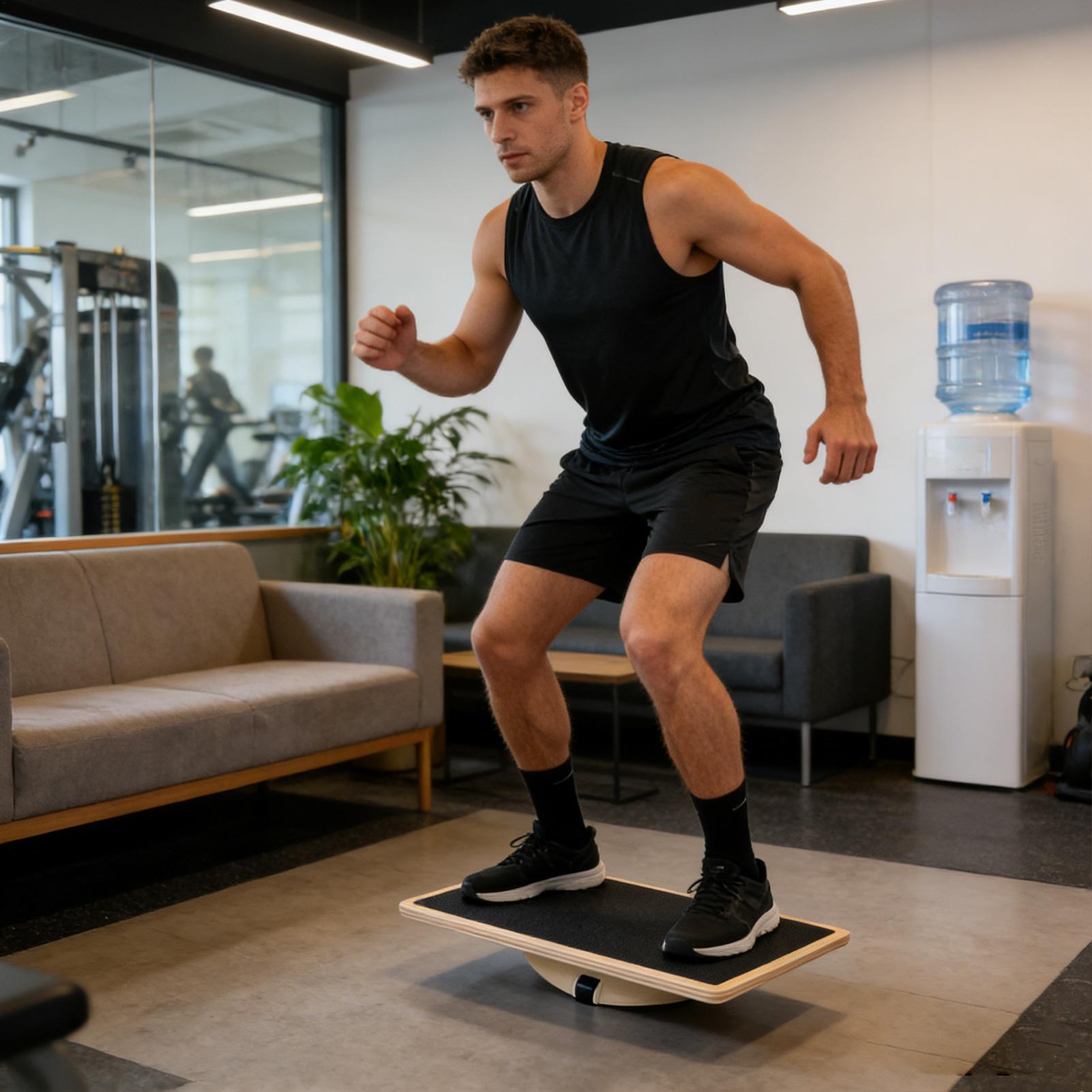 木製バランスボード 滑り止め付き ポータブルコアトレーナー  - Balance Board Wobble のレビューと価格