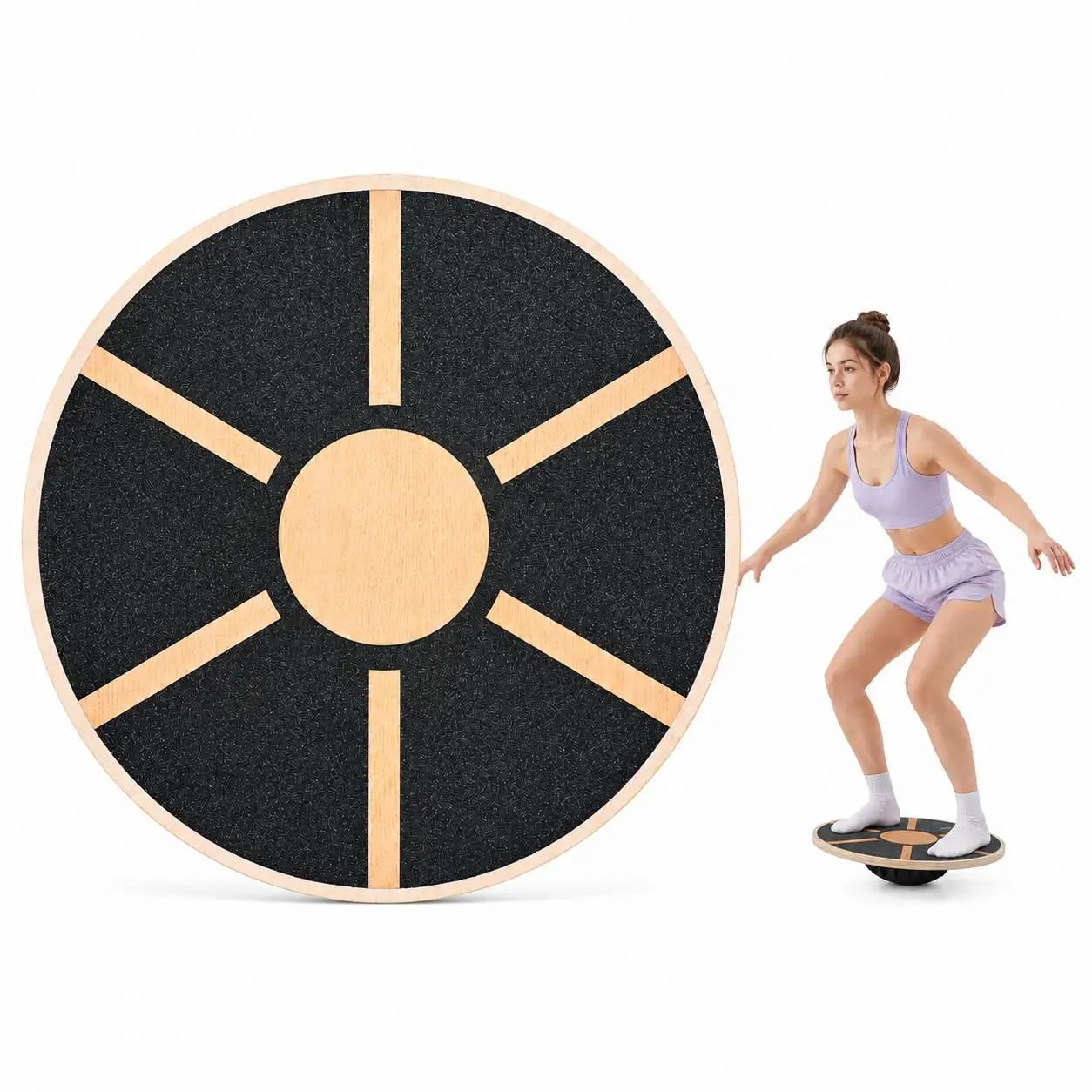 プレミアム木製バランスボード、滑り止めアンチスキッドウォブル - Balance Board Wobble のレビューと価格