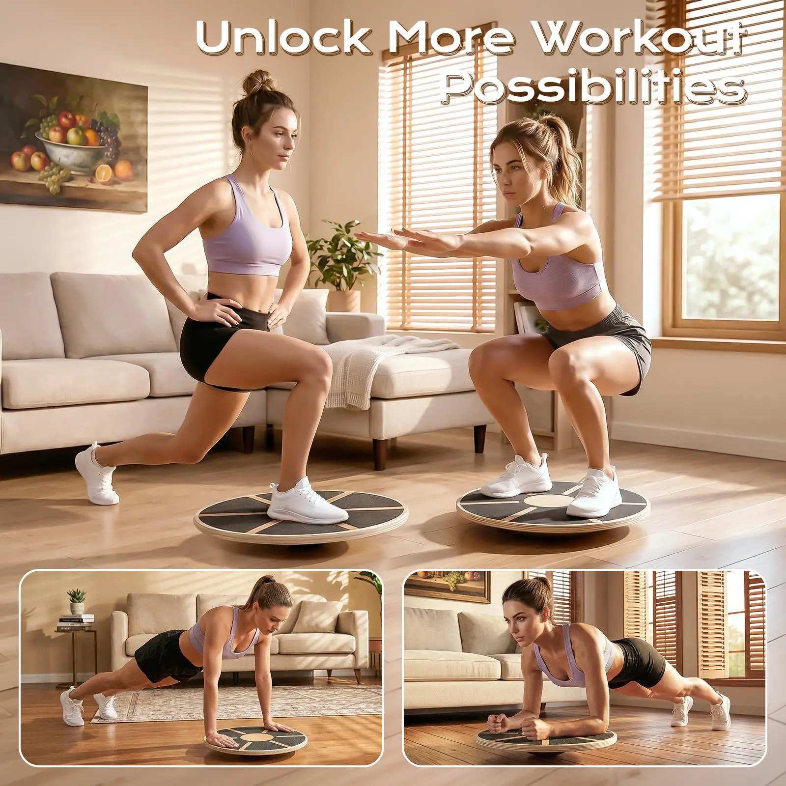 プレミアム木製バランスボード、滑り止めアンチスキッドウォブル - Balance Board Wobble のレビューと価格
