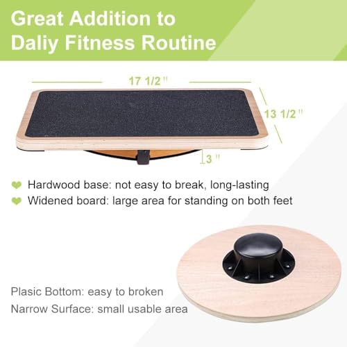 プロ仕様木製バランスボード オフィス用バランスローラー 腰椎 - Balance Board Wobble のレビューと価格