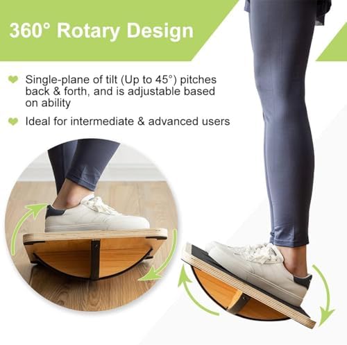 プロ仕様木製バランスボード オフィス用バランスローラー 腰椎 - Balance Board Wobble のレビューと価格