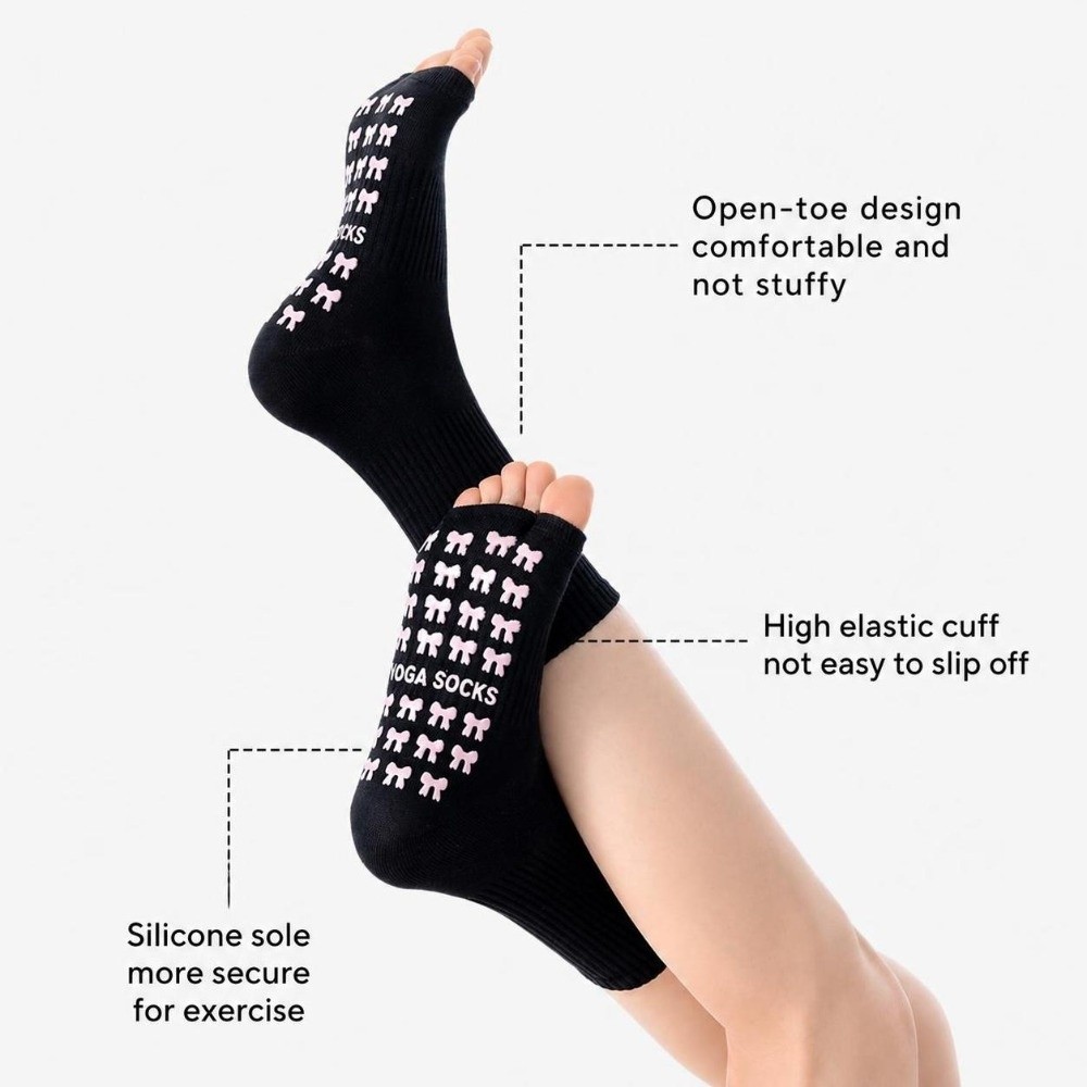 女性用ファッションコットンピラティスソックス、通気性のあるシ - Pilates Yoga Youtube のレビューと価格